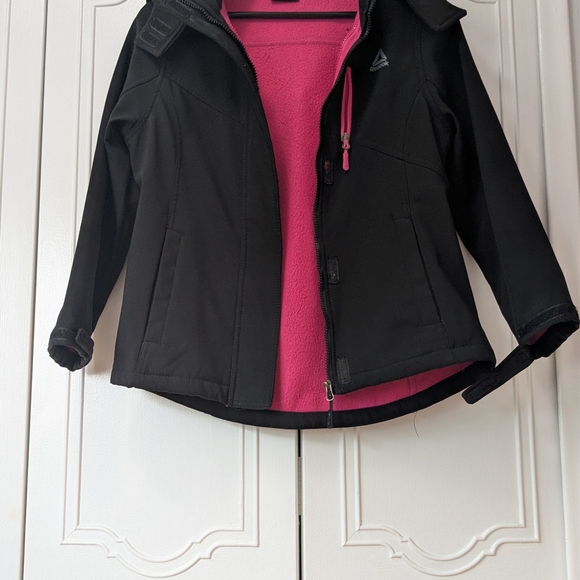 Reebok Kids Black Raincoat with Pink Lining - Picture 3 of 13
